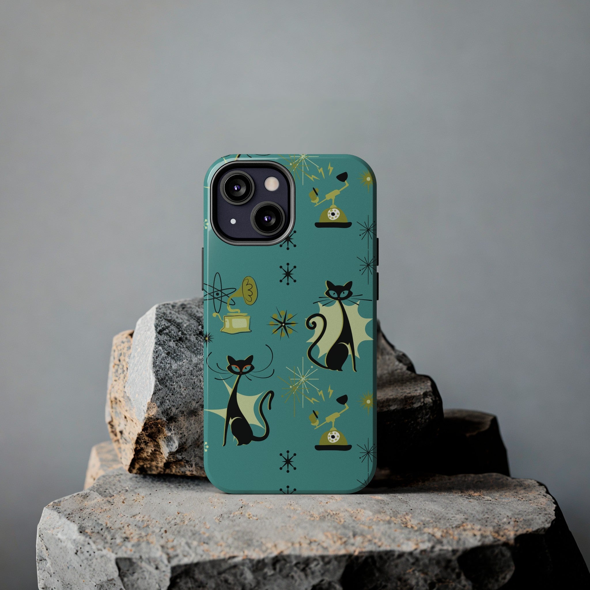 Kate McEnroe New York Atomic Cat Mid Century Modern Retro Vintage Gramophone iPhone CasePhone Cases30566067512152769437