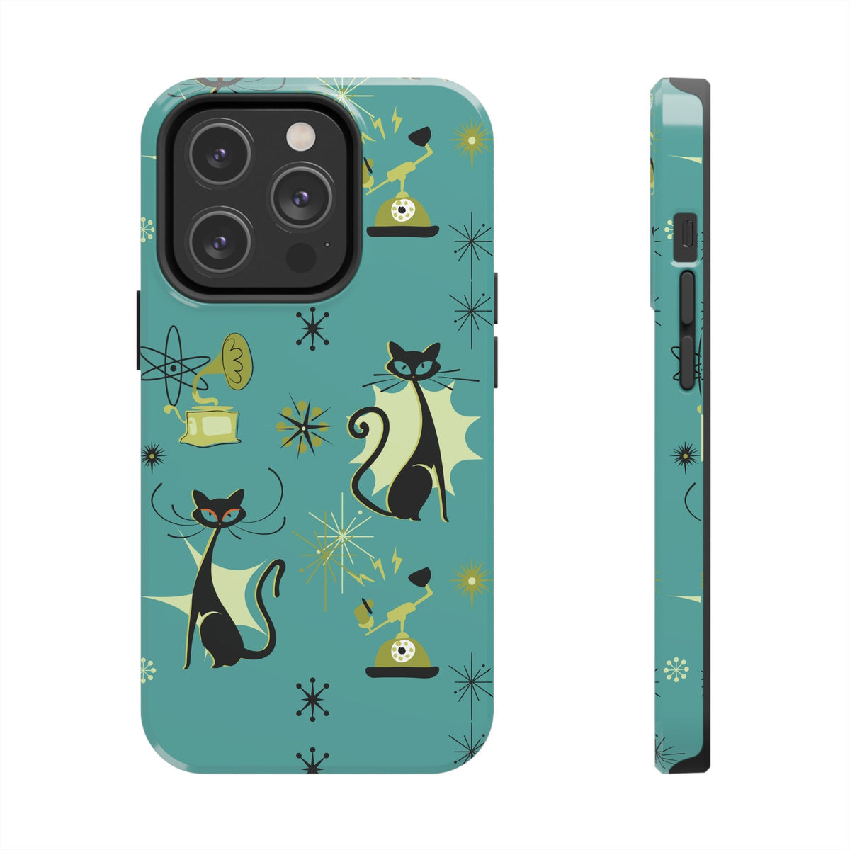 Kate McEnroe New York Atomic Cat Mid Century Modern Retro Vintage Gramophone iPhone CasePhone Cases31764872544489443030