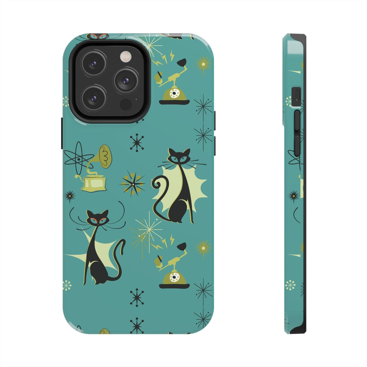 Kate McEnroe New York Atomic Cat Mid Century Modern Retro Vintage Gramophone iPhone CasePhone Cases32462940114078765270