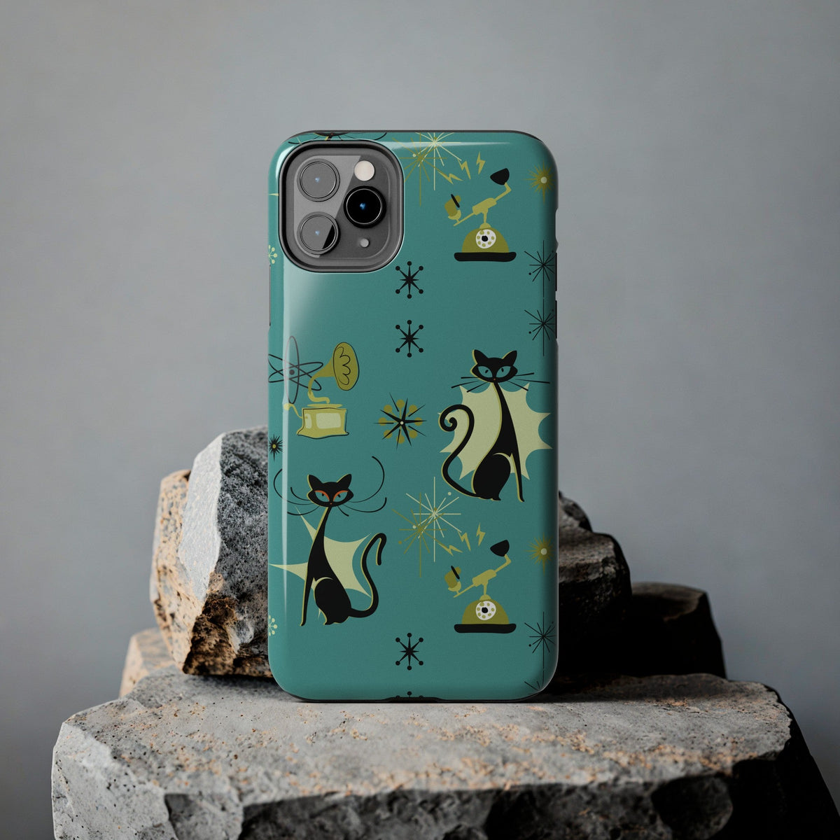 Kate McEnroe New York Atomic Cat Mid Century Modern Retro Vintage Gramophone iPhone CasePhone Cases32643536210588251492