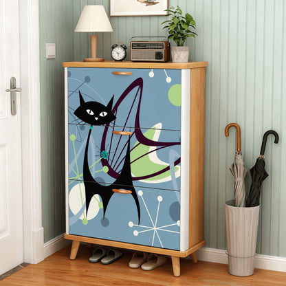 Kate McEnroe New York Atomic Cat Mid Century Modern Shoe Cabinet, Retro Boomerang Starburst Storage Unit, 50s MCM Accent FurnitureShoe Storage3nwzFg4RfH