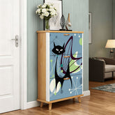 Kate McEnroe New York Atomic Cat Mid Century Modern Shoe Cabinet, Retro Boomerang Starburst Storage Unit, 50s MCM Accent FurnitureShoe Storage3nwzFg4RfH