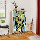 Kate McEnroe New York Atomic Cat Mid Century Modern Shoe Cabinet, Retro Geometric Storage Accent, 50s Abstract FurnitureShoe Storagef9i7p5dgrJ