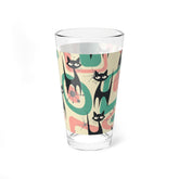 Kate McEnroe New York Atomic Cat Mid Century Modern Starburst Barware, 60s Retro Geometric Pink, Mint, Gray MCM Drinkware, Kitschy Kitsch Cocktail GlassPint Glasses95545746440229469384