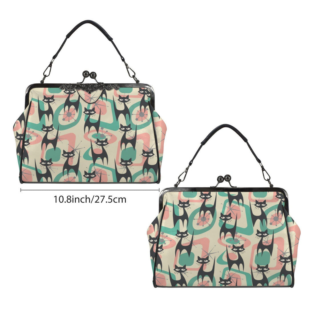 Kate McEnroe New York Atomic Cat Mid Century Modern Starburst Kiss Lock PurseCrossbody BagsD3384964