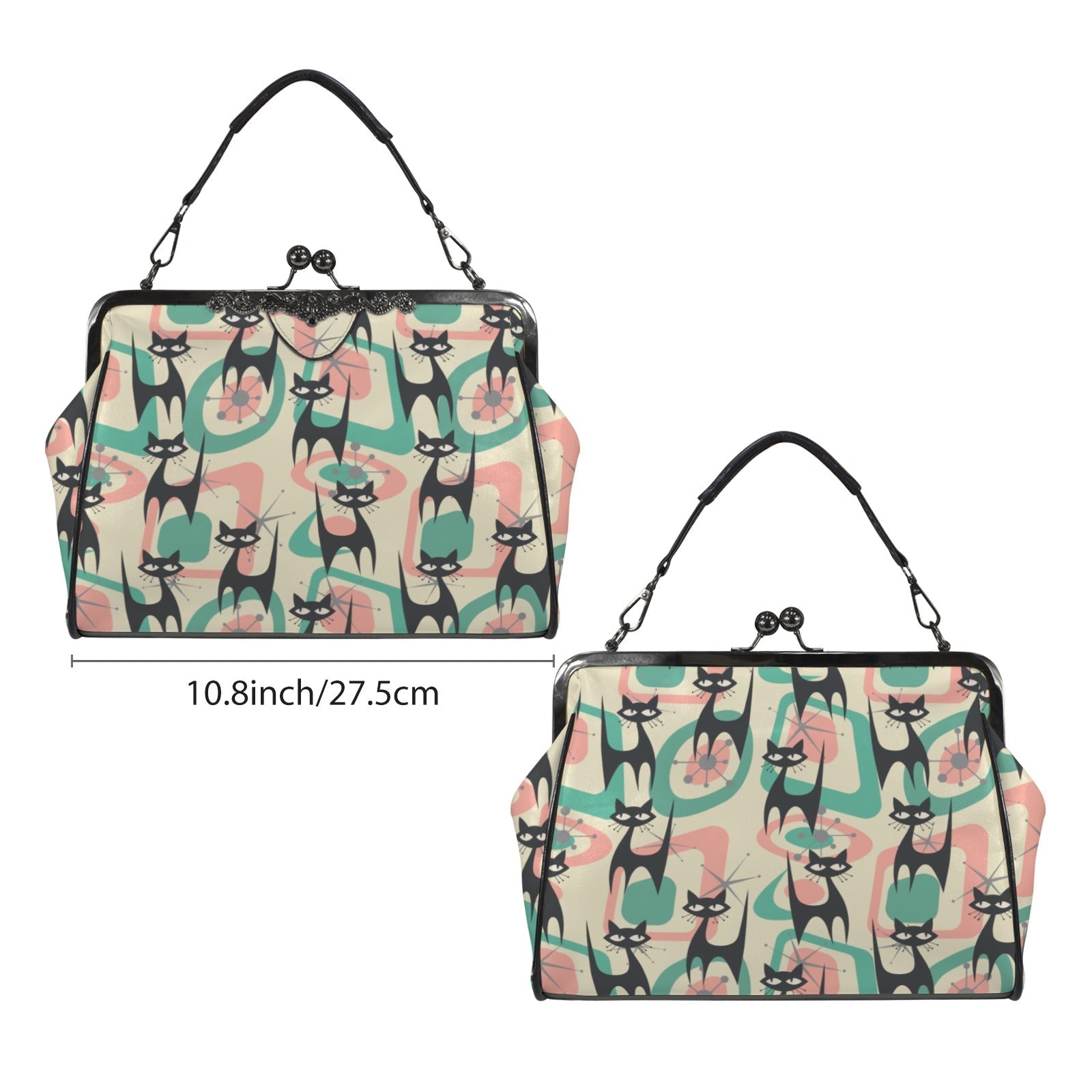 Kate McEnroe New York Atomic Cat Mid Century Modern Starburst Kiss Lock PurseCrossbody BagsD3384964