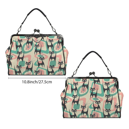 Kate McEnroe New York Atomic Cat Mid Century Modern Starburst Kiss Lock PurseCrossbody BagsD3384964