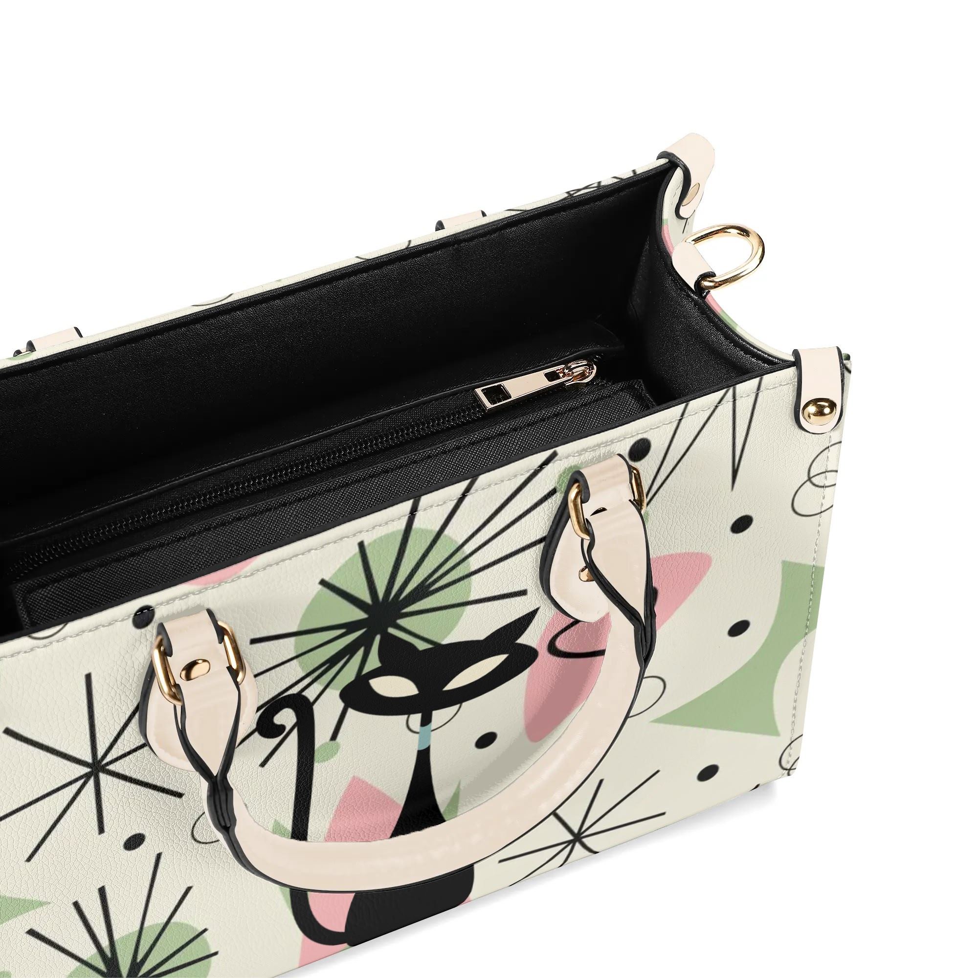 Kate McEnroe New York Atomic Cat Mid Century Modern Starburst SatchelHandbagsNVOV521Y-1