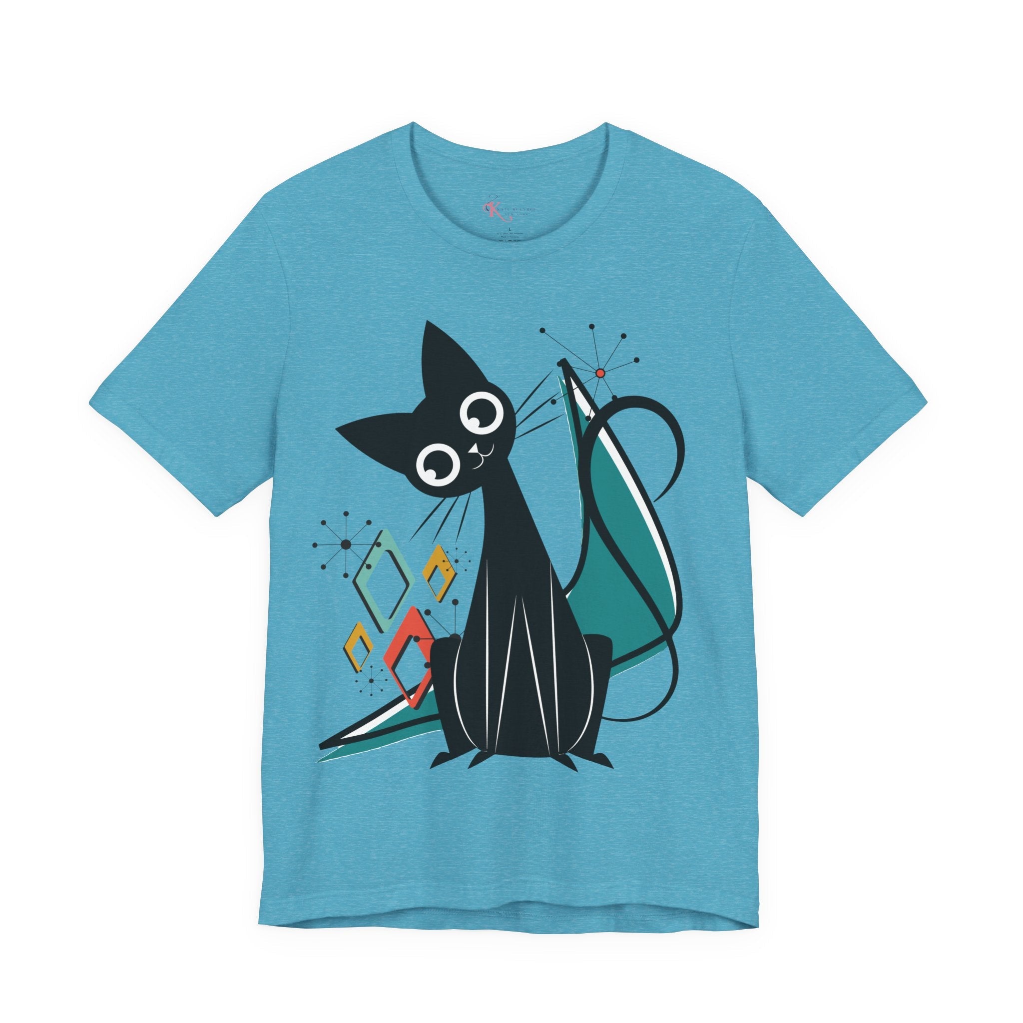 Kate McEnroe New York Atomic Cat Mid Century Modern T-Shirt, Retro MCM Cat Lover TeeT-Shirts13544415655018753397