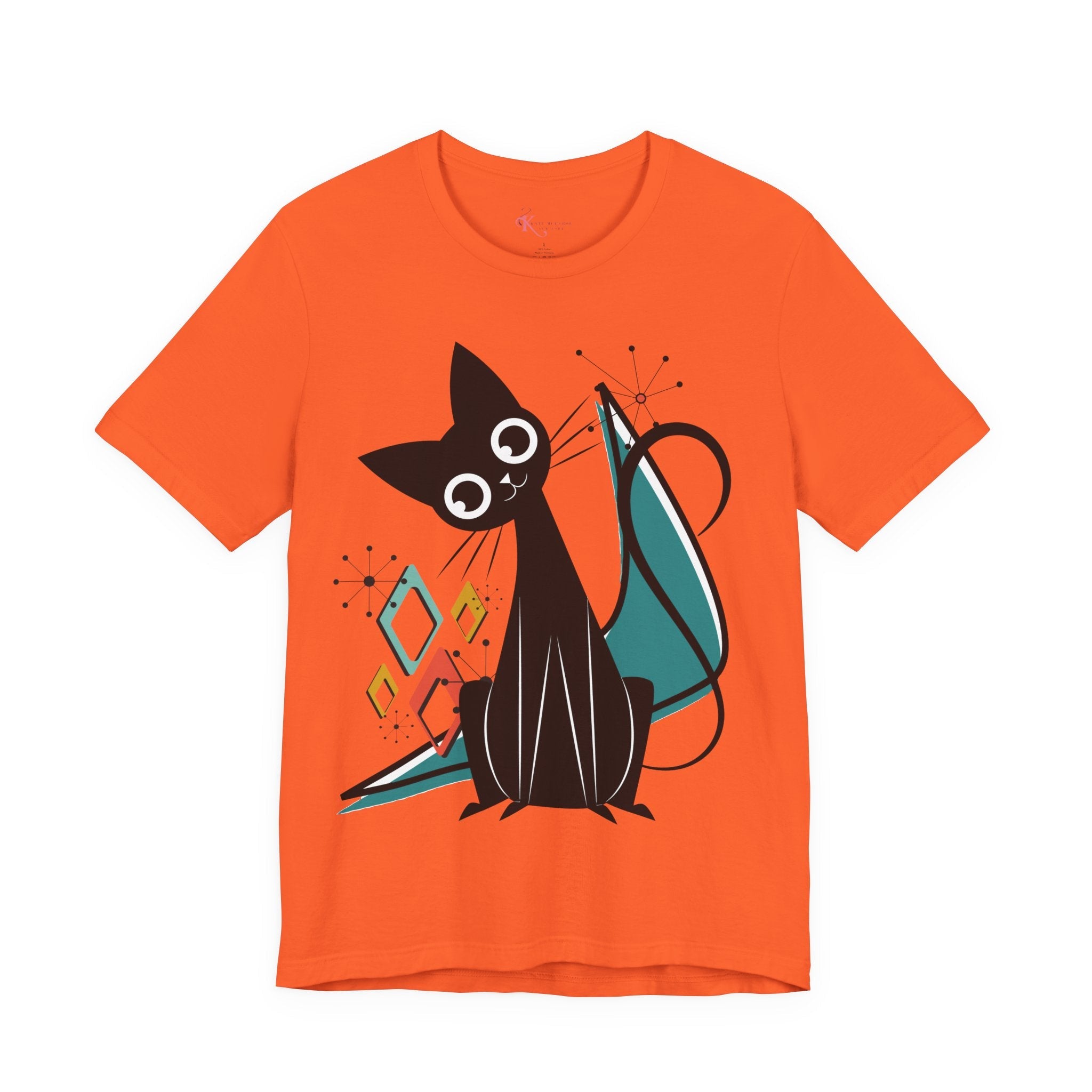 Kate McEnroe New York Atomic Cat Mid Century Modern T-Shirt, Retro MCM Cat Lover TeeT-Shirts19054399981960311636