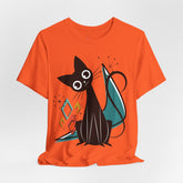Kate McEnroe New York Atomic Cat Mid Century Modern T-Shirt, Retro MCM Cat Lover TeeT-Shirts22317927656216472326