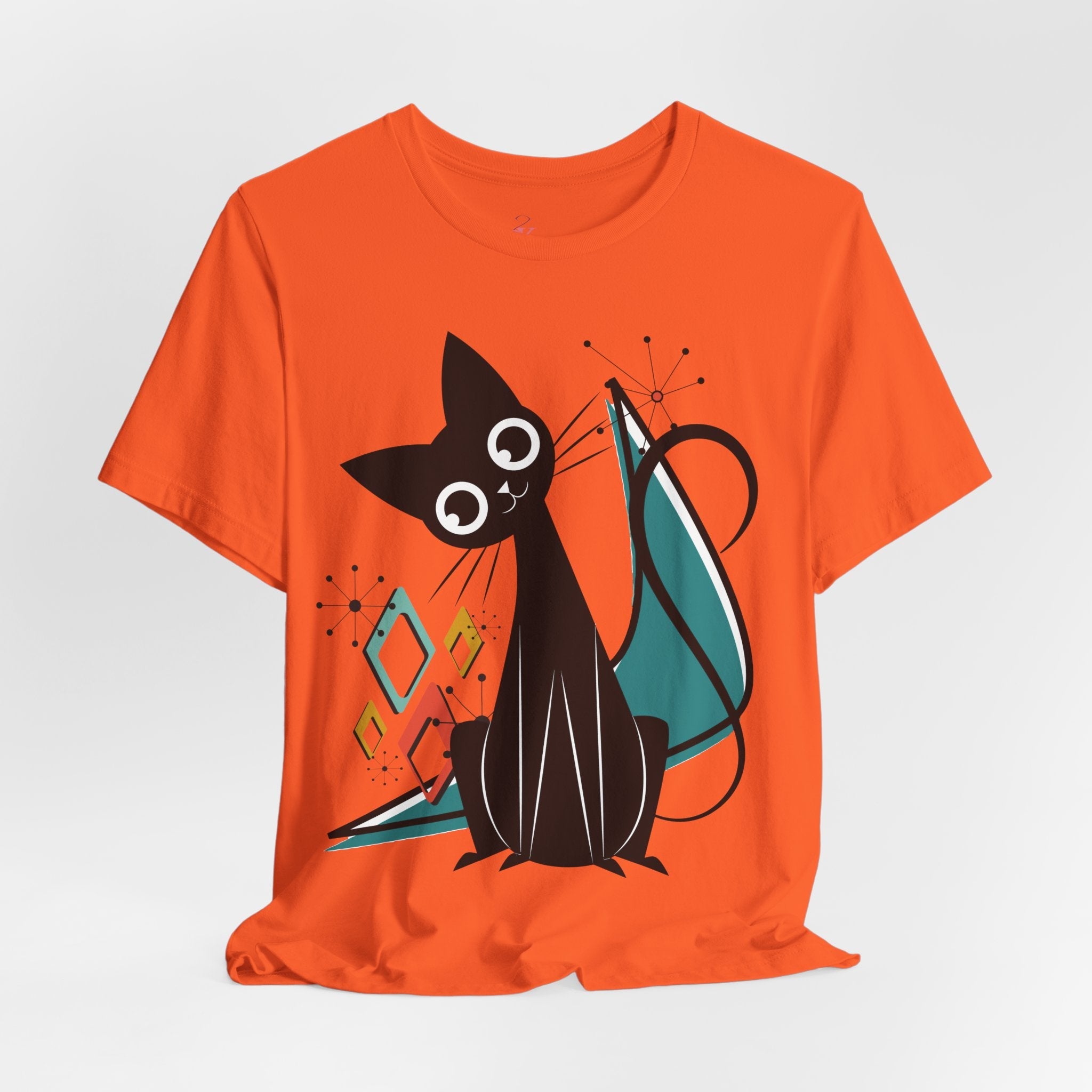Kate McEnroe New York Atomic Cat Mid Century Modern T-Shirt, Retro MCM Cat Lover TeeT-Shirts22317927656216472326