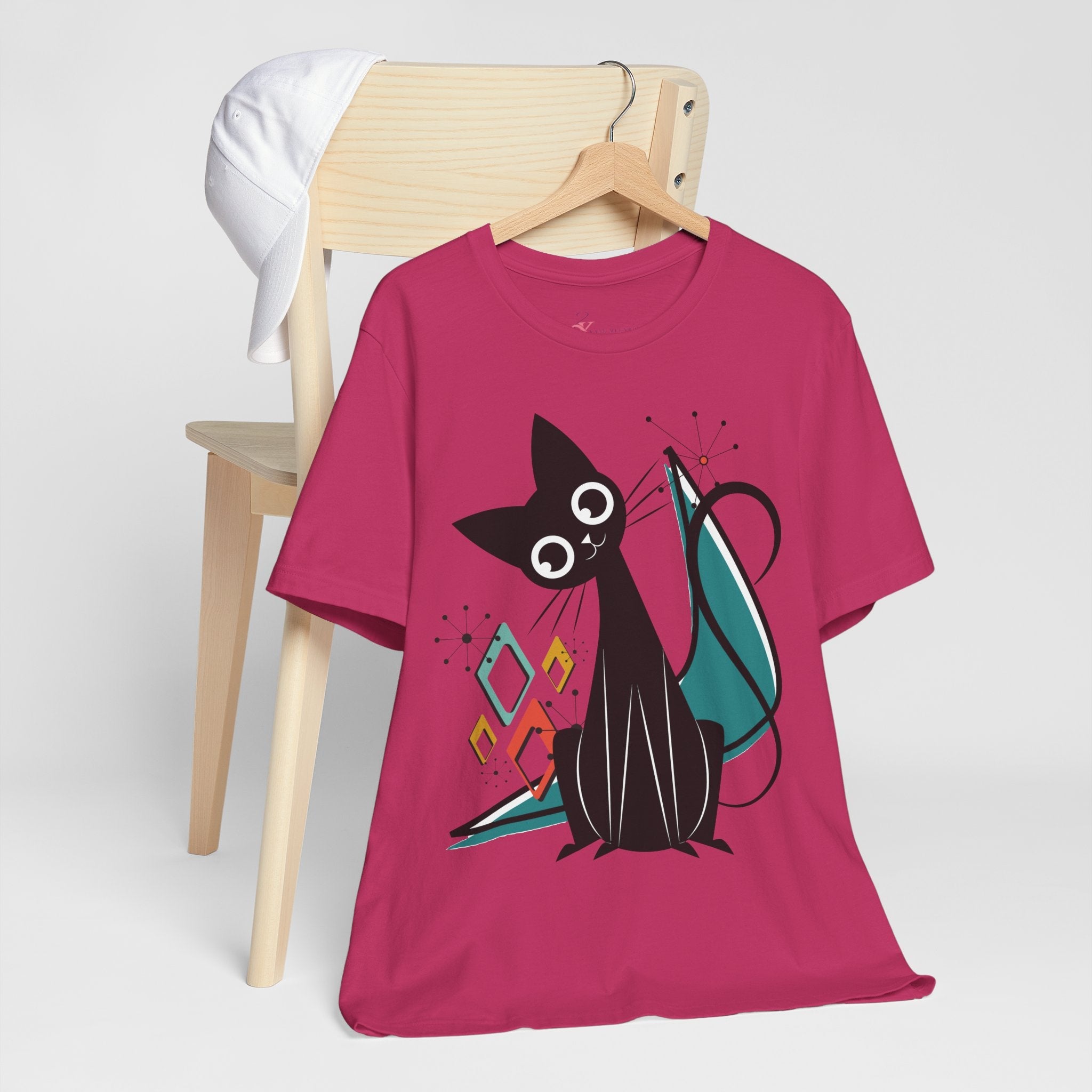 Kate McEnroe New York Atomic Cat Mid Century Modern T-Shirt, Retro MCM Cat Lover TeeT-Shirts22317927656216472326