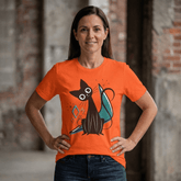 Kate McEnroe New York Atomic Cat Mid Century Modern T-Shirt, Retro MCM Cat Lover TeeT-Shirts25921138853632513924