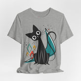 Kate McEnroe New York Atomic Cat Mid Century Modern T-Shirt, Retro MCM Cat Lover TeeT-Shirts25921138853632513924