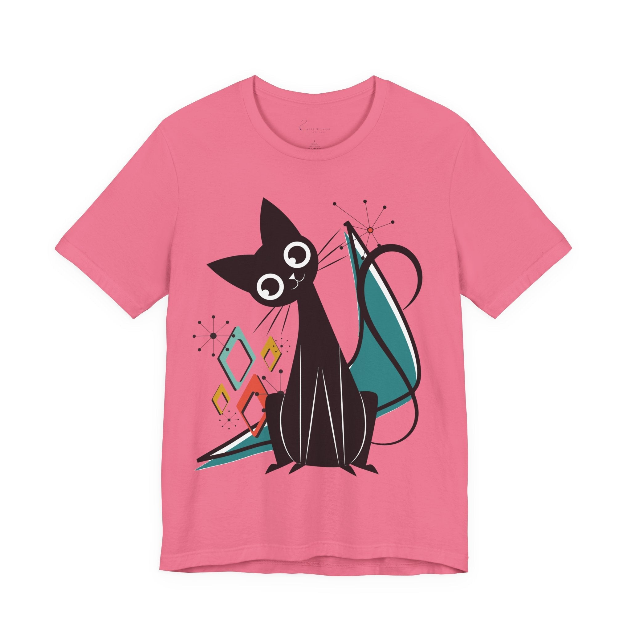 Kate McEnroe New York Atomic Cat Mid Century Modern T-Shirt, Retro MCM Cat Lover TeeT-Shirts54748933078969002236