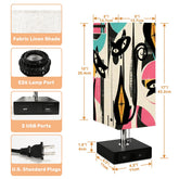 Kate McEnroe New York Atomic Cat Mid Century Modern Table Lamp with USB Ports, Retro Artist&