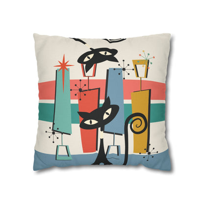 Kate McEnroe New York Atomic Cat Mid Century Modern Throw Pillow Cover, Retro 50s Kitsch Geometric Design, Atomic Age Decorative Cushion Cover, MCM Home DecorThrow Pillow Covers50928469547248532028