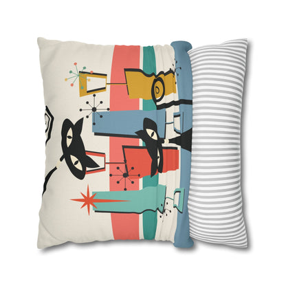 Kate McEnroe New York Atomic Cat Mid Century Modern Throw Pillow Cover, Retro 50s Kitsch Geometric Design, Atomic Age Decorative Cushion Cover, MCM Home DecorThrow Pillow Covers15888137332523874886