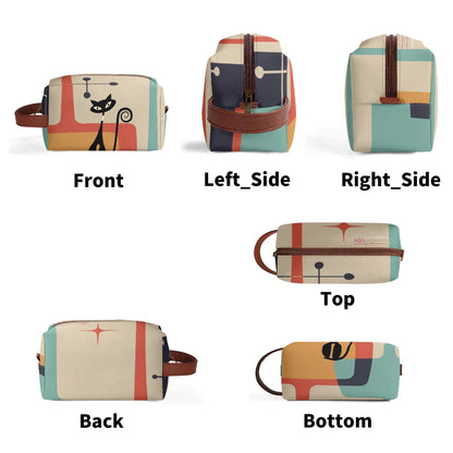 Kate McEnroe New York Atomic Cat Mid Century Modern Toiletry Bag, Retro Kitsch Travel Cosmetic CaseCosmetic &amp; Toiletry BagsWLX8X6ZW - 1