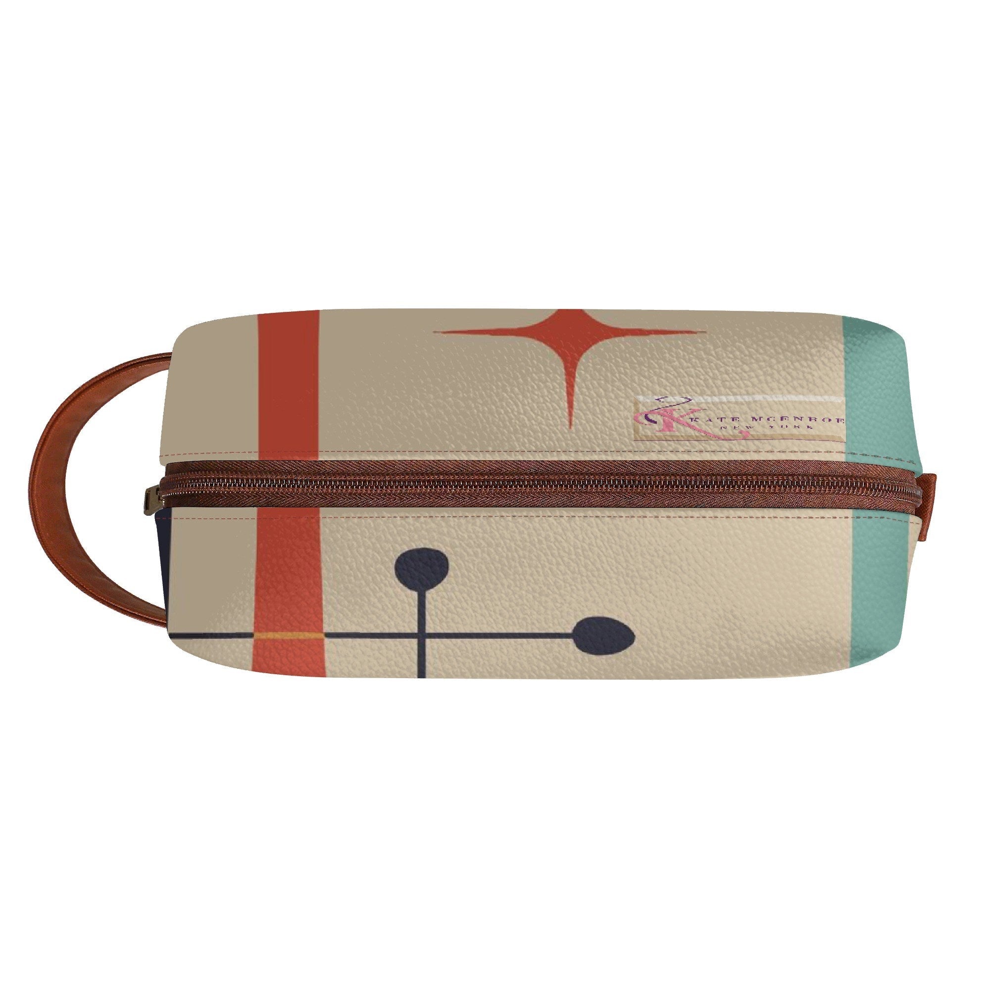 Kate McEnroe New York Atomic Cat Mid Century Modern Toiletry Bag, Retro Kitsch Travel Cosmetic CaseCosmetic &amp; Toiletry BagsWLX8X6ZW - 1