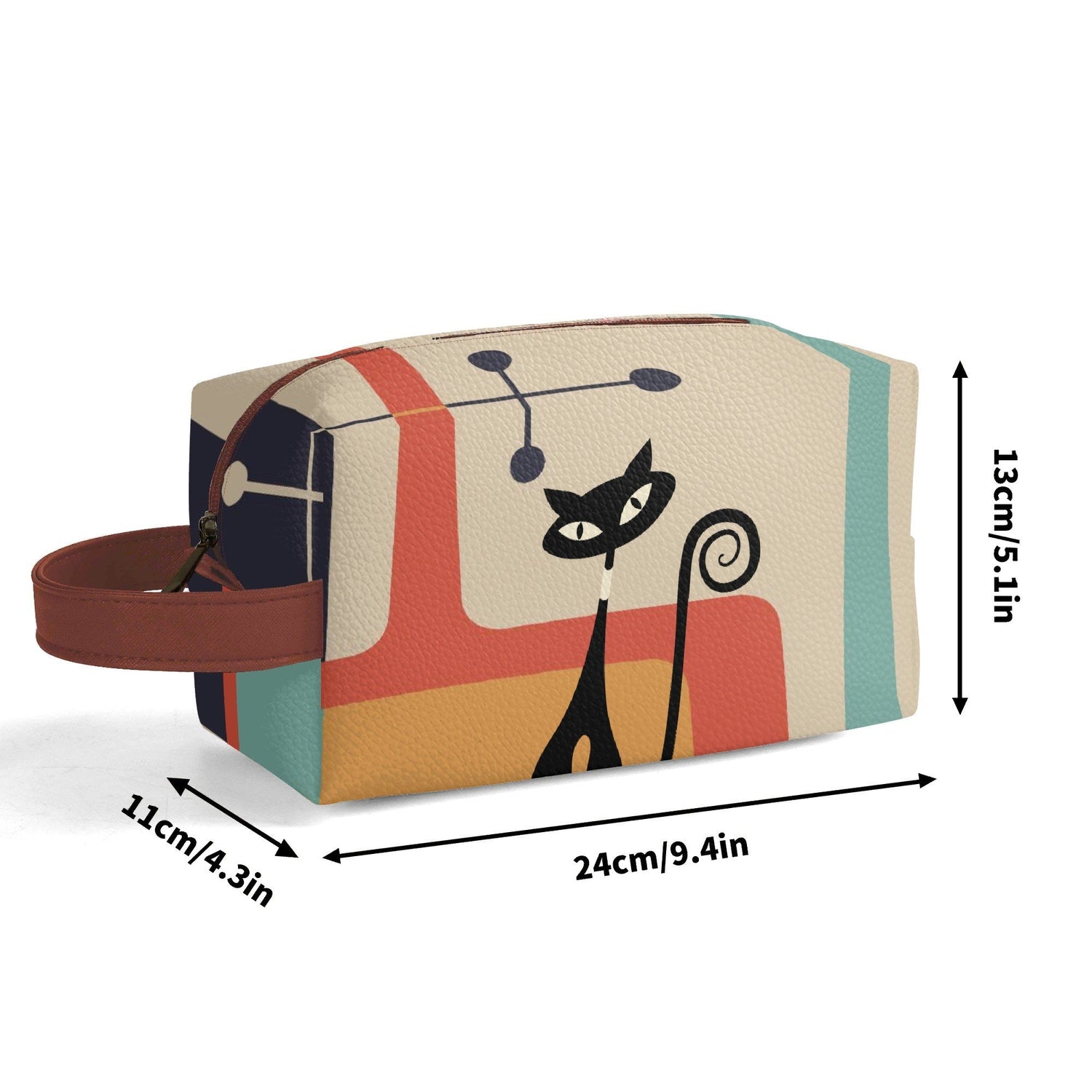 Kate McEnroe New York Atomic Cat Mid Century Modern Toiletry Bag, Retro Kitsch Travel Cosmetic CaseCosmetic &amp; Toiletry BagsWLX8X6ZW - 1