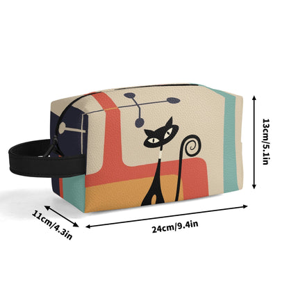 Kate McEnroe New York Atomic Cat Mid Century Modern Toiletry Bag, Retro Kitsch Travel Cosmetic CaseCosmetic &amp; Toiletry BagsWLX8X6ZW - 2