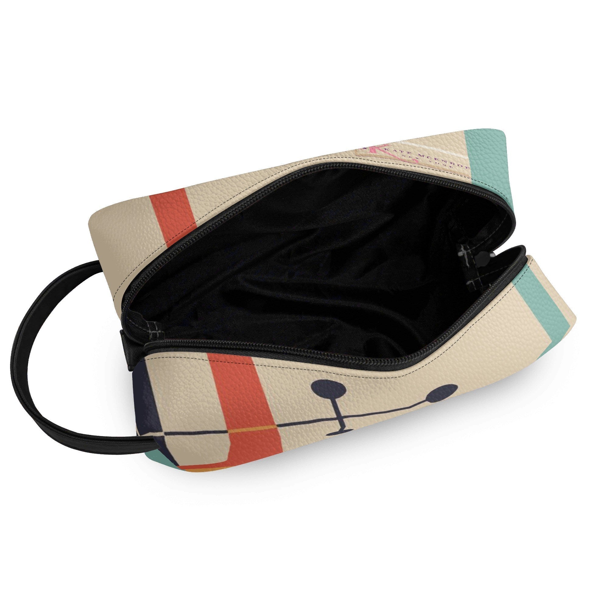 Kate McEnroe New York Atomic Cat Mid Century Modern Toiletry Bag, Retro Kitsch Travel Cosmetic CaseCosmetic &amp; Toiletry BagsWLX8X6ZW - 2