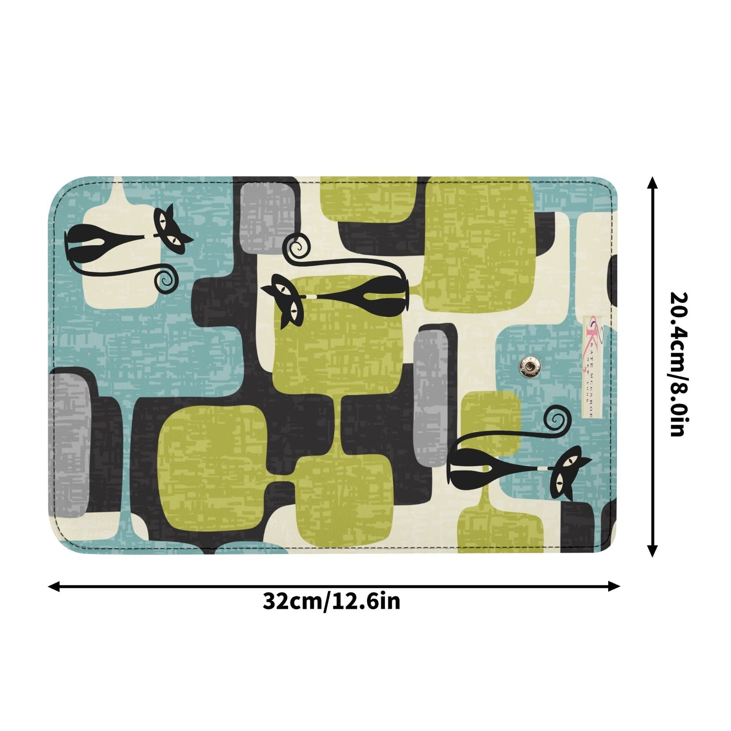 Kate McEnroe New York Atomic Cat Mid Century Modern Trifold Wallet, Retro Kitsch Geometric BillfoldWalletsNGZPM7GW - 1