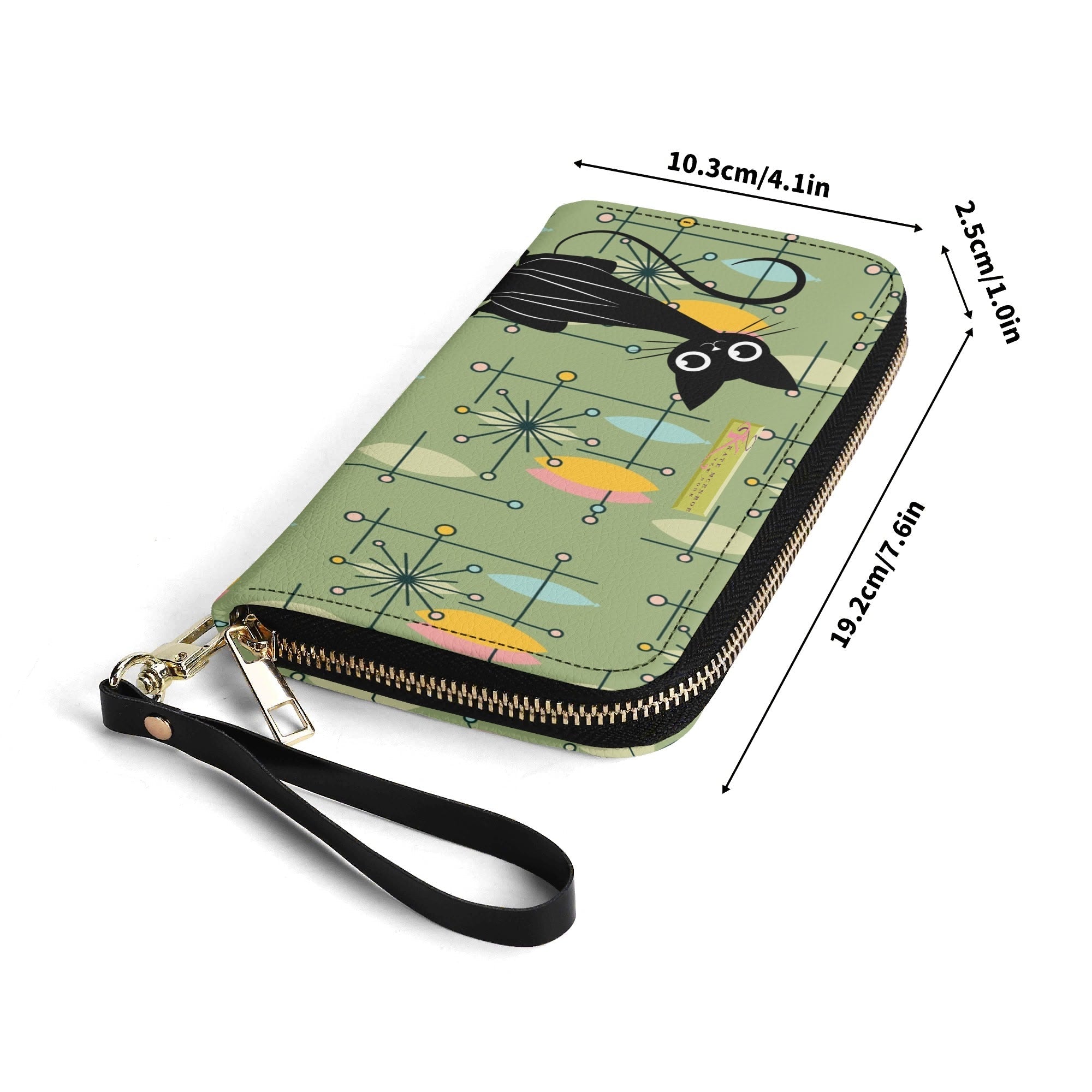 Kate McEnroe New York Atomic Cat Mid Century Modern Wallet, Retro MCM Cat Lover GiftWalletsW0ZR7G5W-1