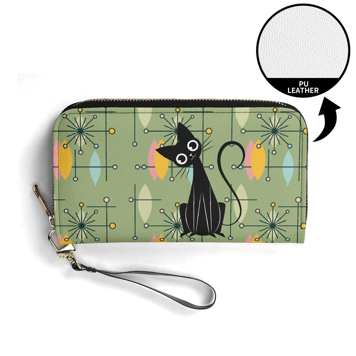 Kate McEnroe New York Atomic Cat Mid Century Modern Wallet, Retro MCM Cat Lover GiftWalletsW0ZR7G5W-1