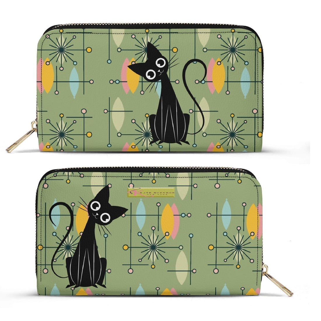 Kate McEnroe New York Atomic Cat Mid Century Modern Wallet, Retro MCM Cat Lover GiftWalletsW0ZR7G5W-1