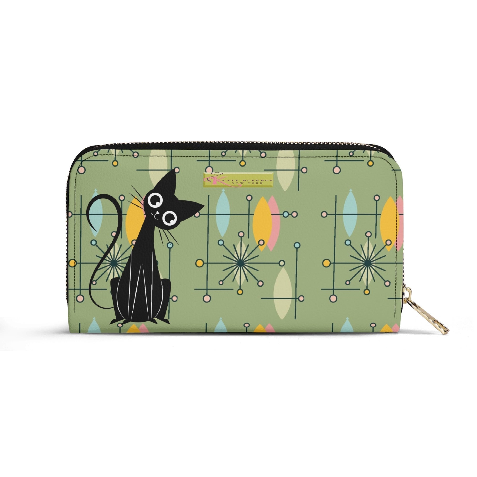 Kate McEnroe New York Atomic Cat Mid Century Modern Wallet, Retro MCM Cat Lover GiftWalletsW0ZR7G5W-2