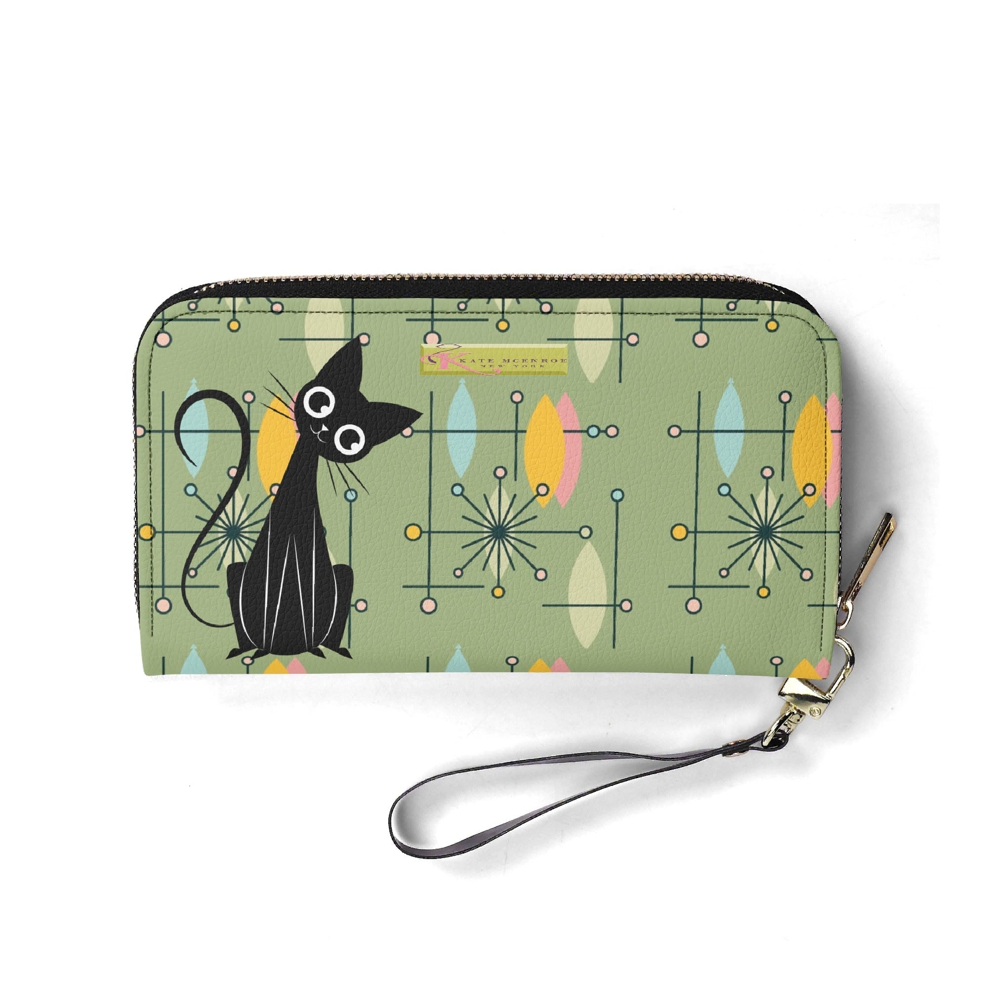 Kate McEnroe New York Atomic Cat Mid Century Modern Wallet, Retro MCM Cat Lover GiftWalletsW0ZR7G5W-2