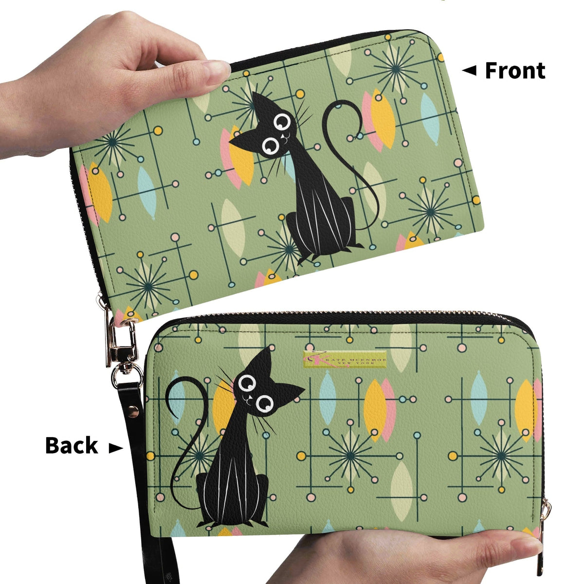 Kate McEnroe New York Atomic Cat Mid Century Modern Wallet, Retro MCM Cat Lover GiftWalletsW0ZR7G5W-2