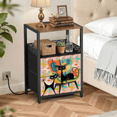 Kate McEnroe New York Atomic Cat Mid Century Nightstand 2 Drawer Charging Bedside TableNightStandshV2rMkqebE