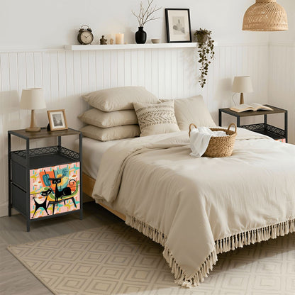 Kate McEnroe New York Atomic Cat Mid Century Nightstand 2 Drawer Charging Bedside TableNightStandshV2rMkqebE