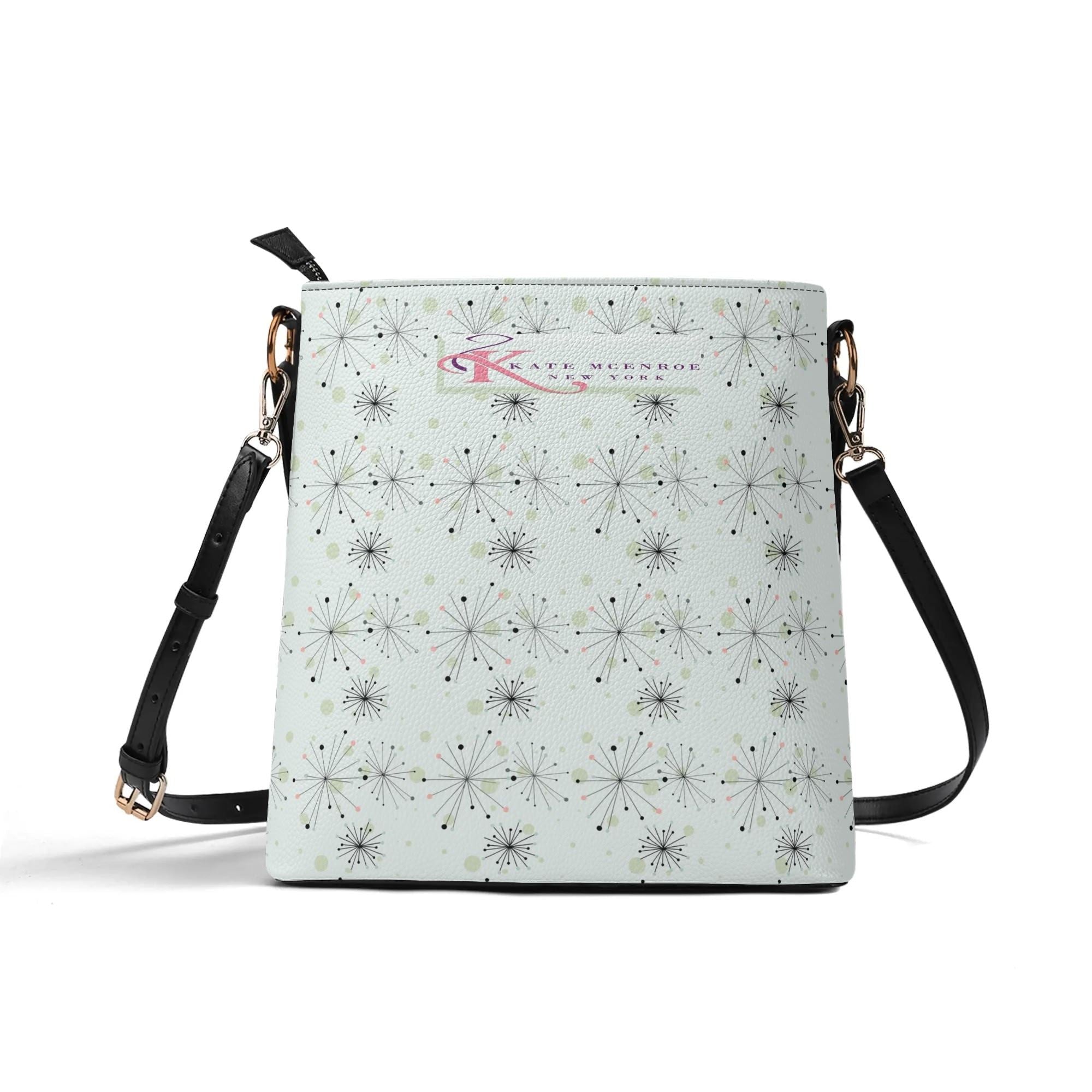 Kate McEnroe New York Atomic Cat Mid Century Starburst Crossbody Bucket Bag, Retro MCM 50s Handbag, Vintage Mod Geometric PurseHandbagsY57846VW - 1