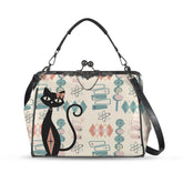 Kate McEnroe New York Atomic Cat Mid Century Starburst Kisslock Purse, Retro Sputnik Boomerang BagCrossbody BagsD3187073