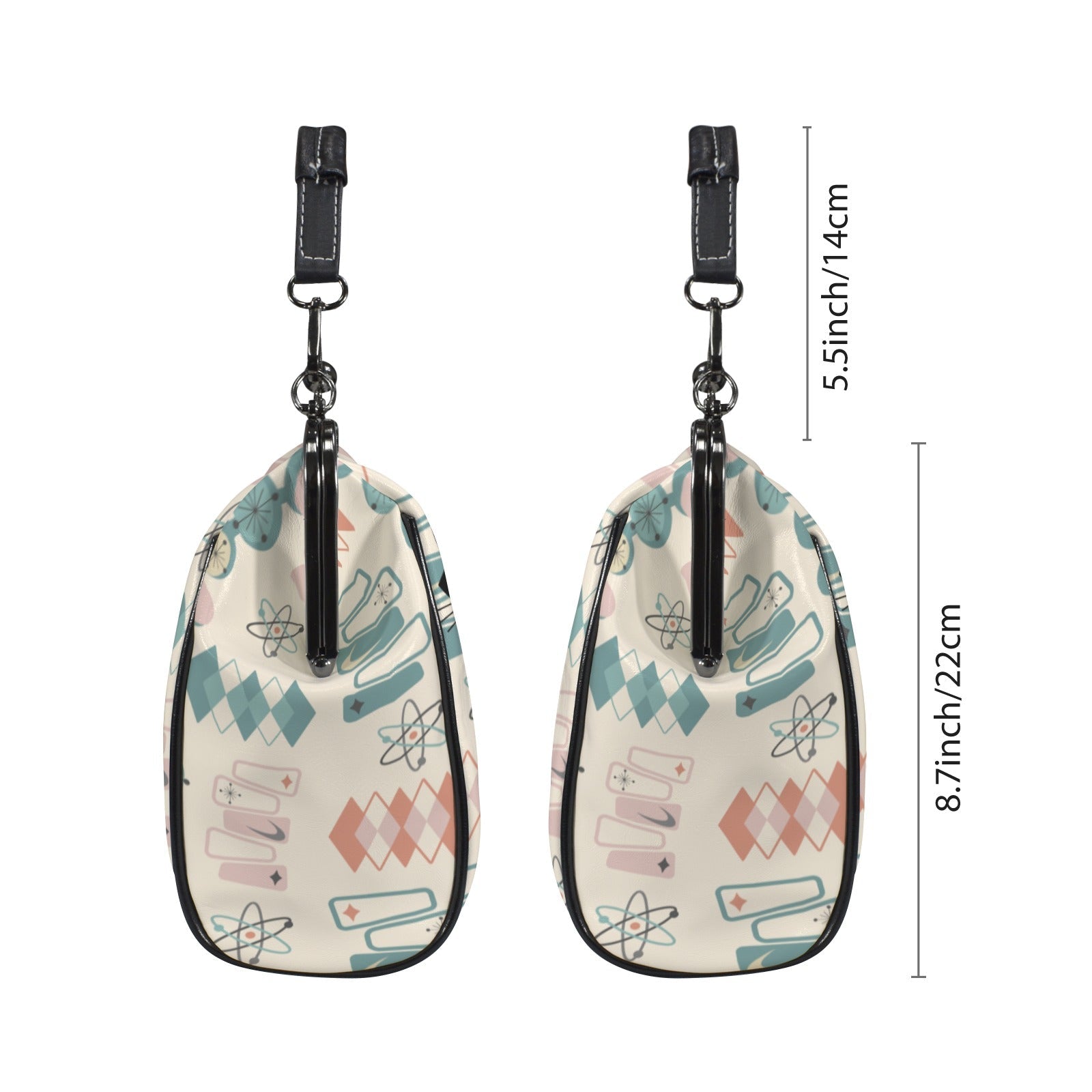 Kate McEnroe New York Atomic Cat Mid Century Starburst Kisslock Purse, Retro Sputnik Boomerang BagCrossbody BagsD3187073