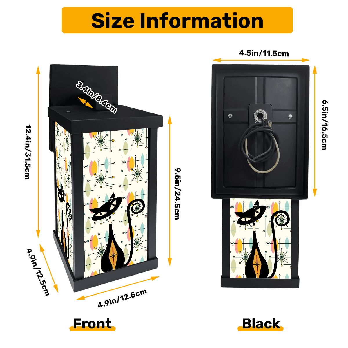 Kate McEnroe New York Atomic Cat Mid Century Wall Sconce, Retro 1950s Porch Light, MCM Starburst Outdoor Accent FixtureOutdoor Wall Lightsk0Bfc0SoDn