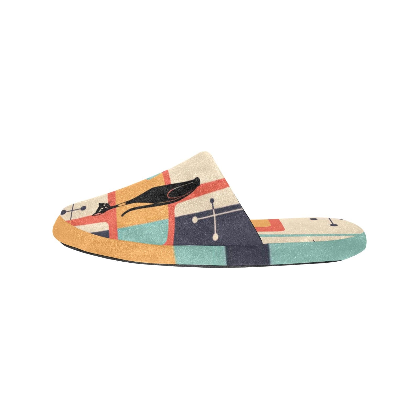 Kate McEnroe New York Atomic Cat Mid Mod Retro Bedroom SlippersSlippersD2855806