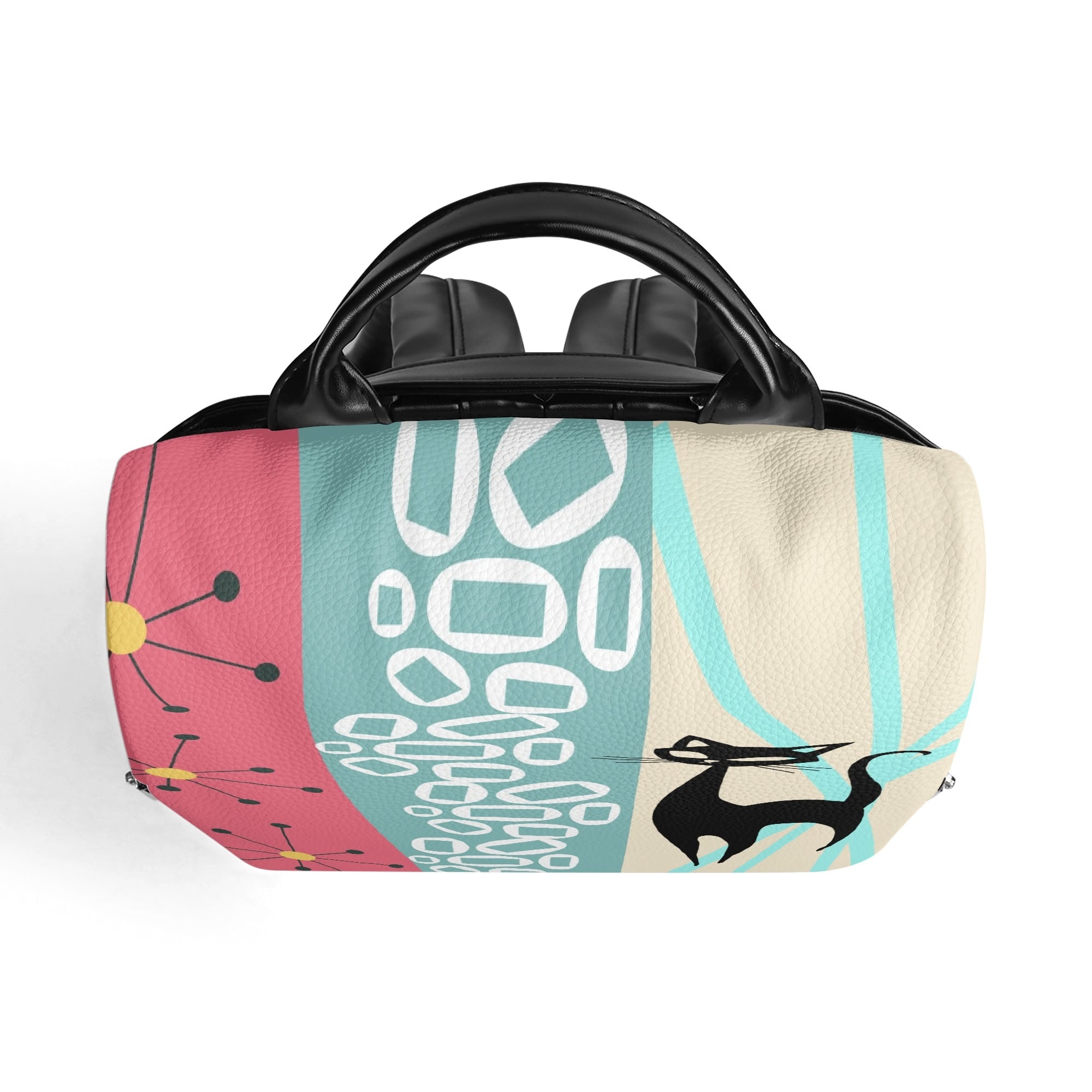 Kate McEnroe New York Atomic Cat Mod Backpack, Mid Century Geometric Starburst Bag, Retro 50s MCM DaypackBackpacksW0Z30ZEW - 1