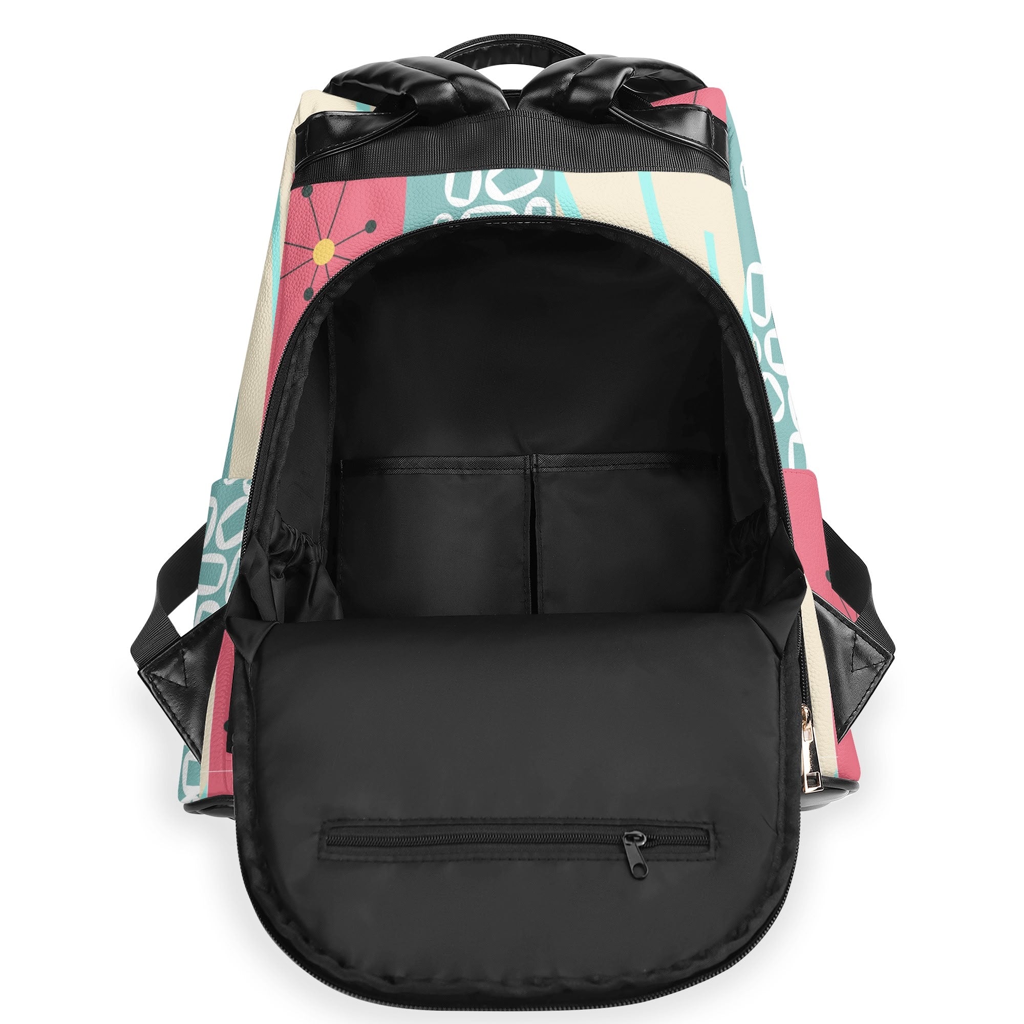 Kate McEnroe New York Atomic Cat Mod Backpack, Mid Century Geometric Starburst Bag, Retro 50s MCM DaypackBackpacksW0Z30ZEW - 1