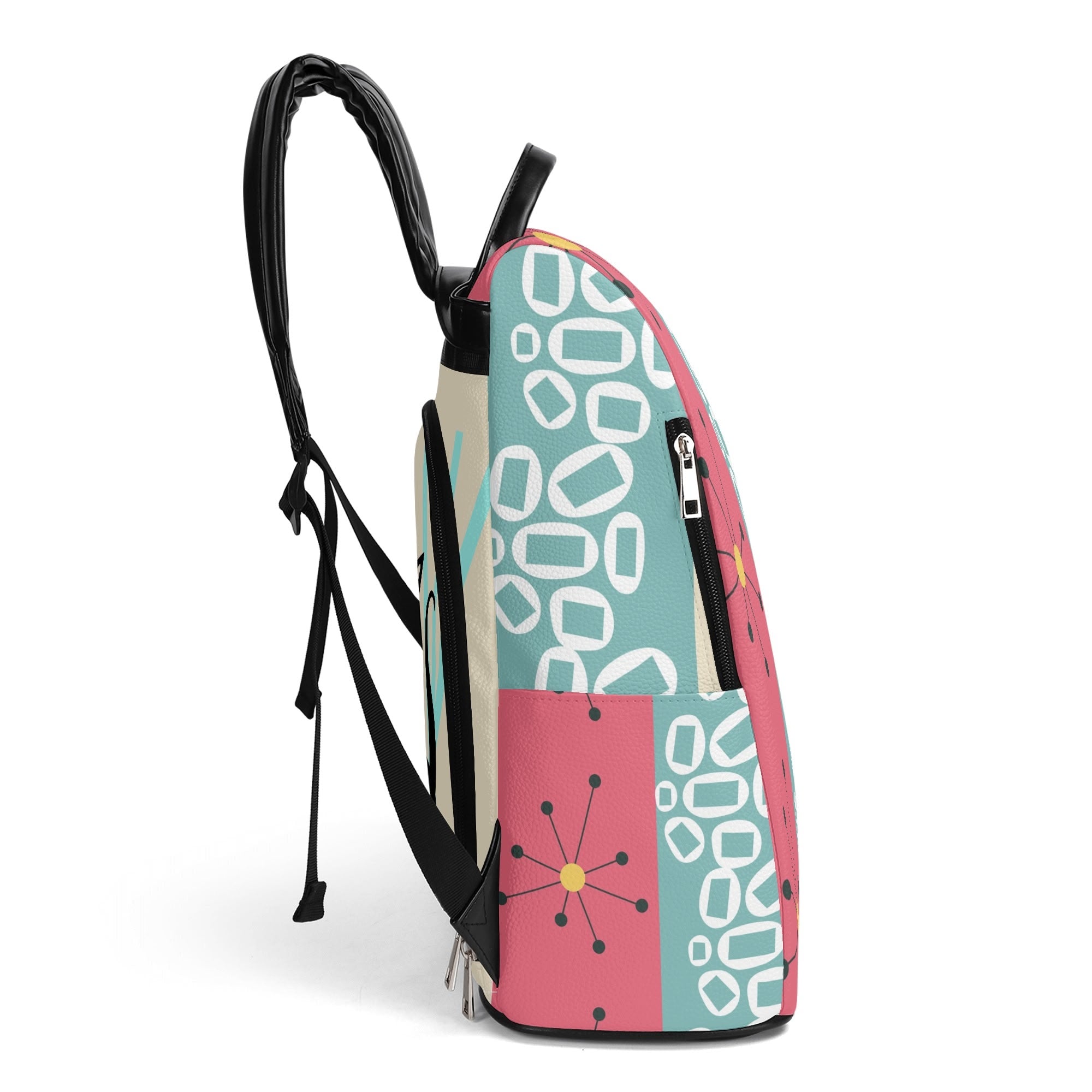 Kate McEnroe New York Atomic Cat Mod Backpack, Mid Century Geometric Starburst Bag, Retro 50s MCM DaypackBackpacksW0Z30ZEW - 1
