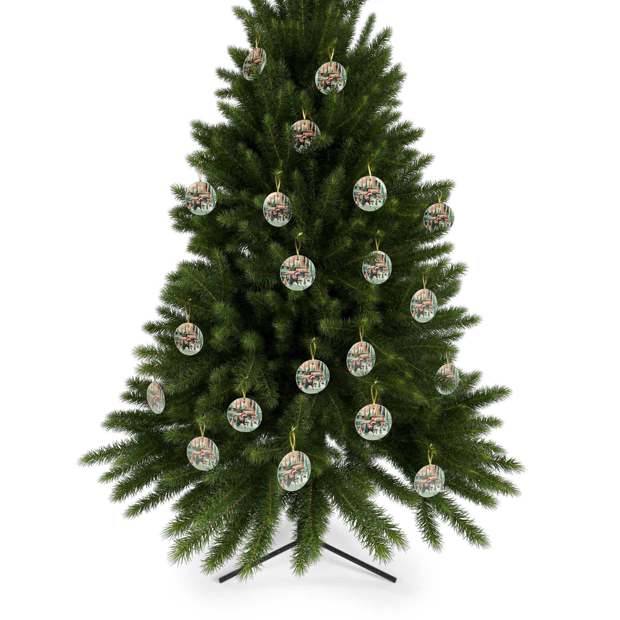 Kate McEnroe New York Atomic Cat Mod Christmas Glass Ornament, Mid Century Modern Holiday Tree Accent, Retro 50s Festive MCM DecorationOrnaments12628235345574155421