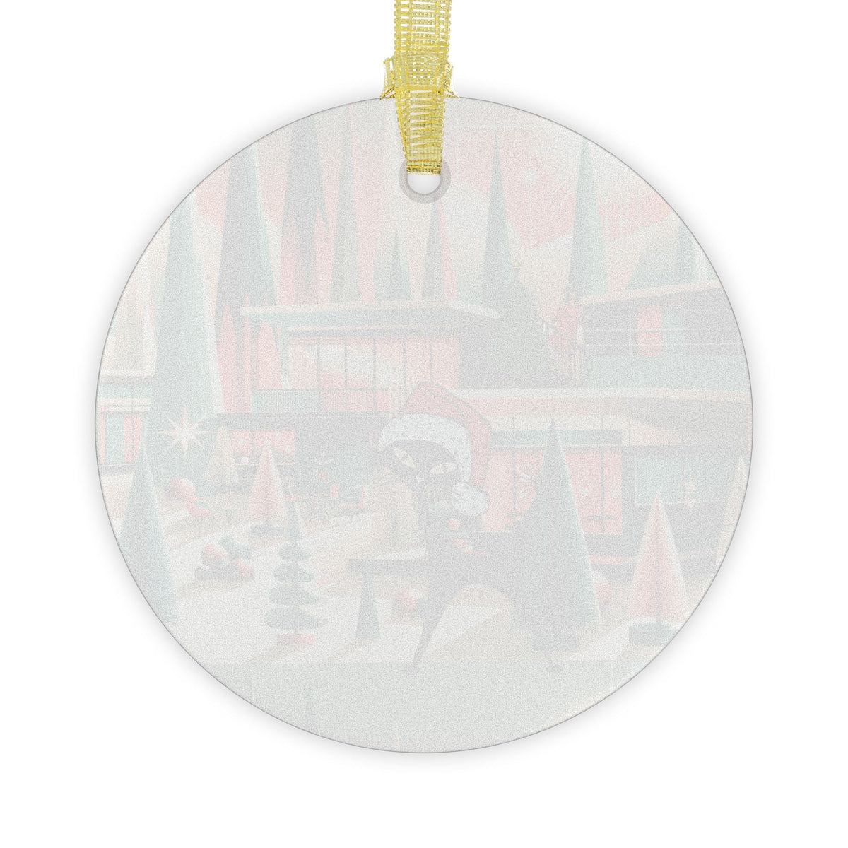 Kate McEnroe New York Atomic Cat Mod Christmas Glass Ornament, Mid Century Modern Holiday Tree Accent, Retro 50s Festive MCM DecorationOrnaments12628235345574155421
