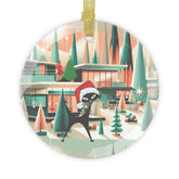 Kate McEnroe New York Atomic Cat Mod Christmas Glass Ornament, Mid Century Modern Holiday Tree Accent, Retro 50s Festive MCM DecorationOrnaments12628235345574155421