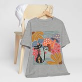 Kate McEnroe New York Atomic Cat Mushroom T-Shirt, Mid Century Modern Retro 70s Groovy Floral Graphic TeeT-Shirts10208566346449144923