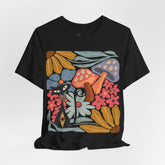Kate McEnroe New York Atomic Cat Mushroom T-Shirt, Mid Century Modern Retro 70s Groovy Floral Graphic TeeT-Shirts10208566346449144923